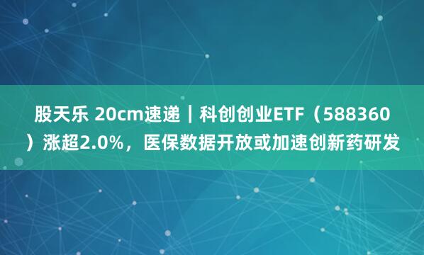 股天乐 20cm速递｜科创创业ETF（588360）涨超2.0%，医保数据开放或加速创新药研发